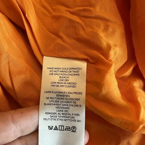 Anthropologie Vibrant Orange Wrap Mini Dress With Cut Out Size Medium. - Picture 11 of 12